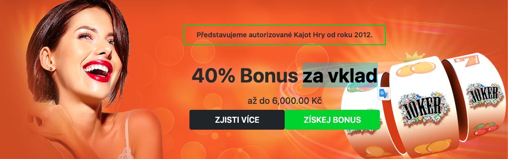 Kajot casino bonus za vklad