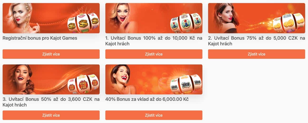 Kajot casino bonusy