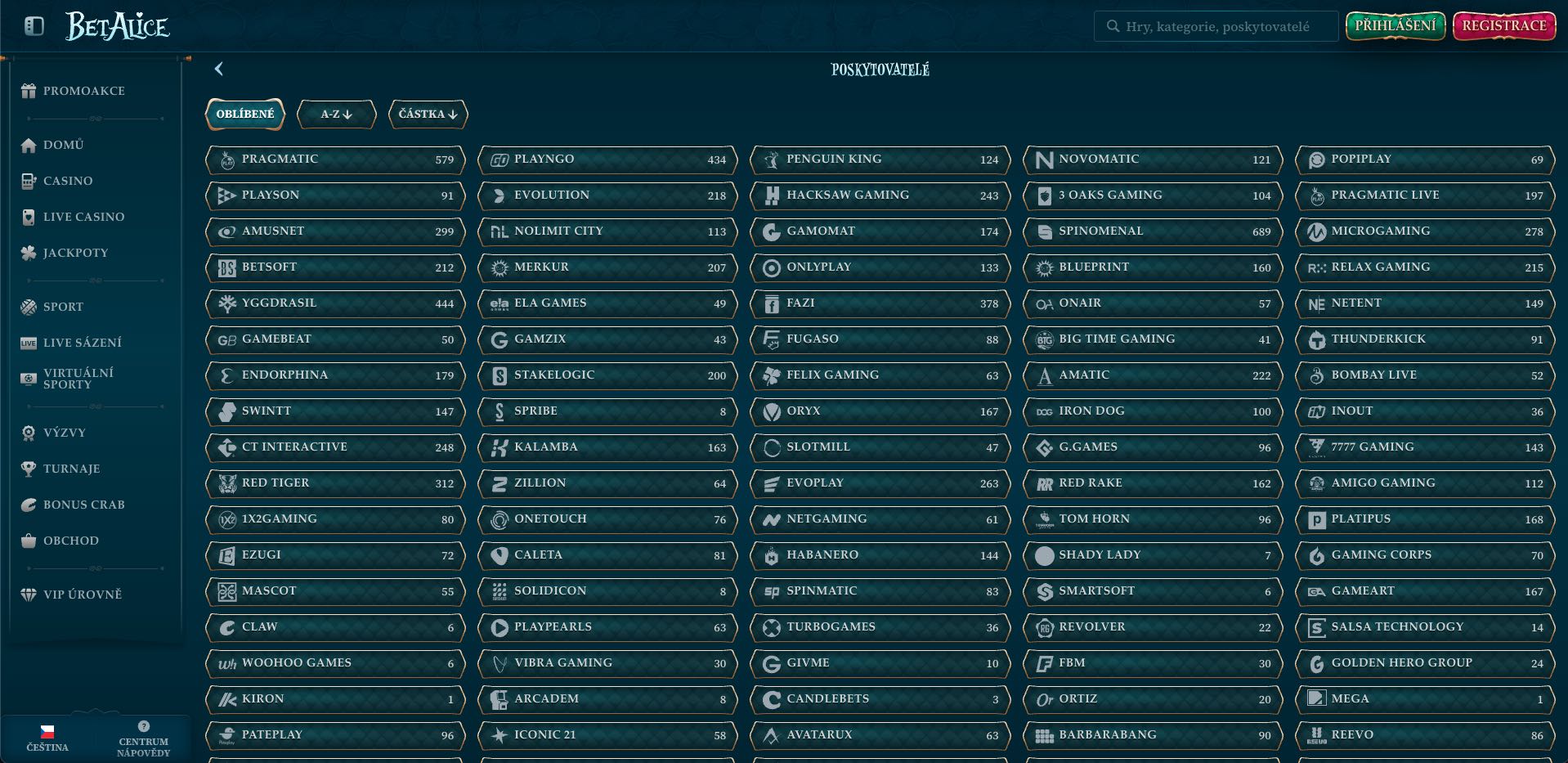 Vývojáři casino her