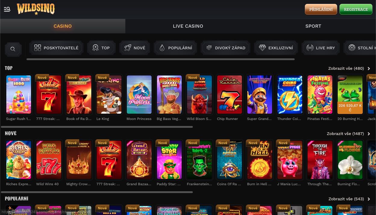 Wildsino hrací automaty