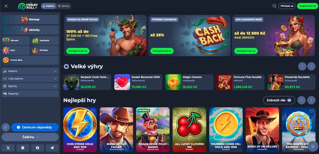 FridayRoll casino Česká Republika