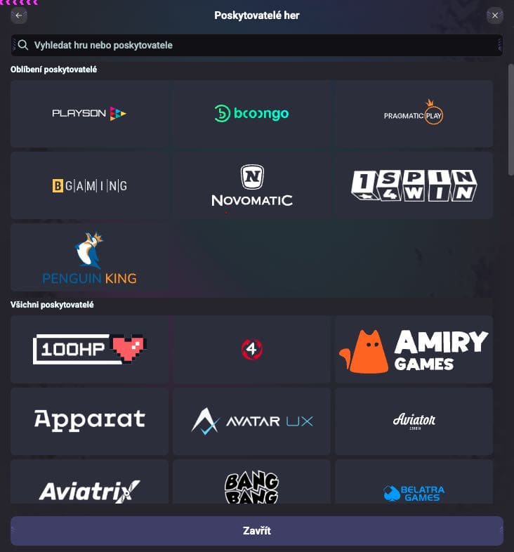 Vývojáři casino her