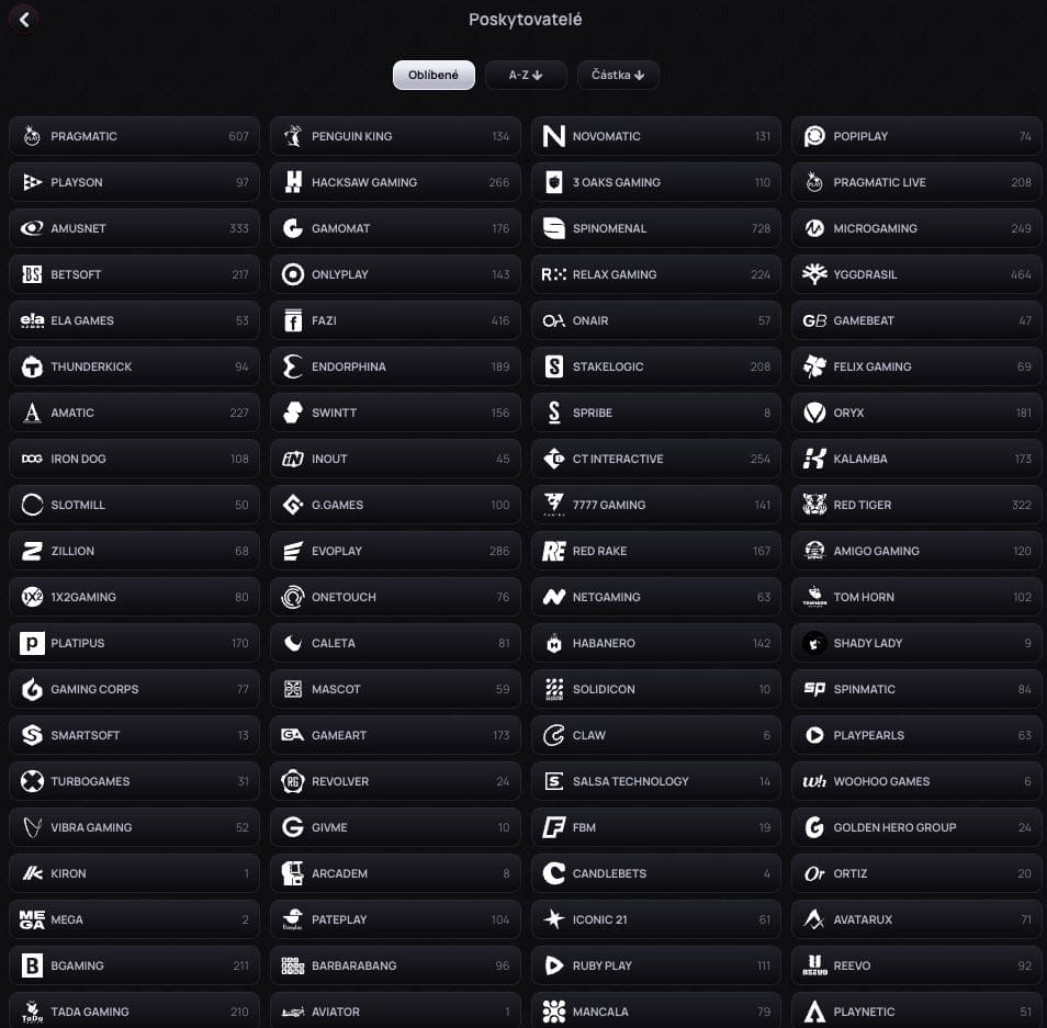 Vývojáři casino her