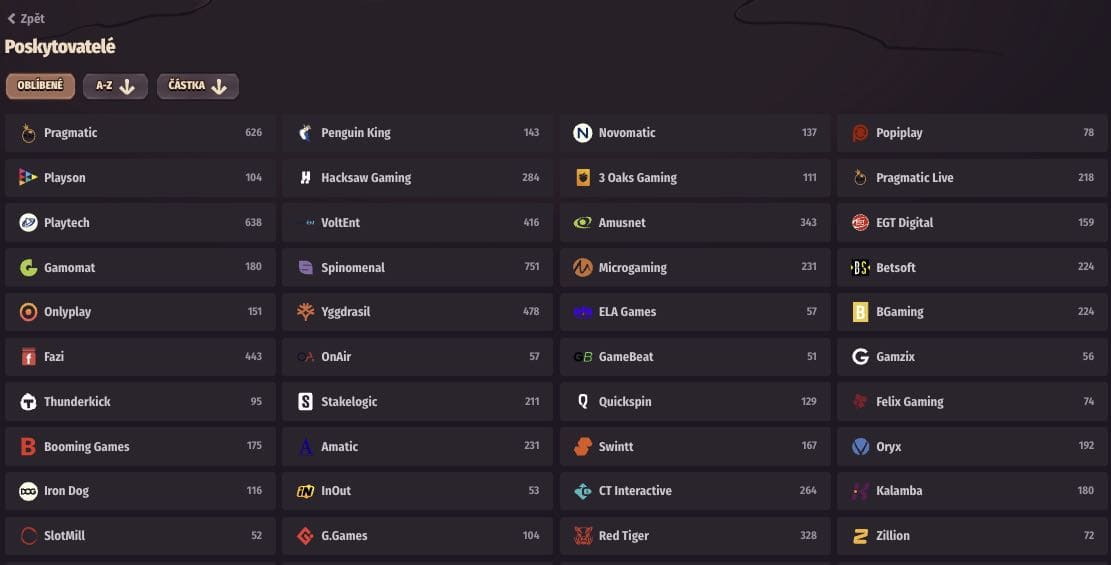 Vývojáři casino her