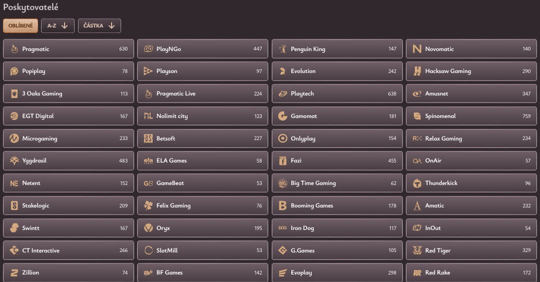 Vývojáři casino her