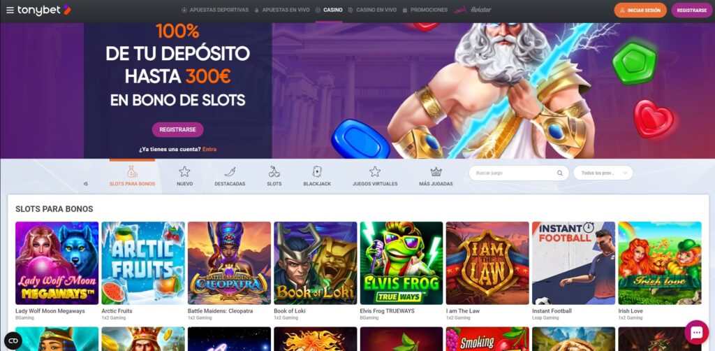 tonybet juegos