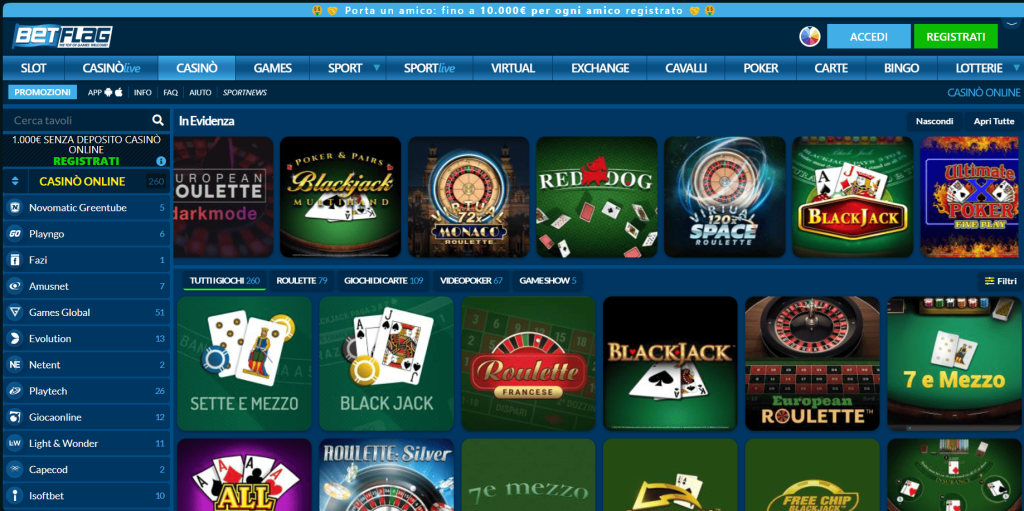 BetFlag casinò Italia
