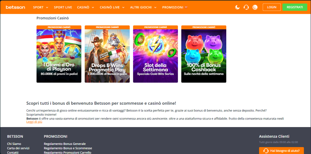 Bonus del casinò Betsson