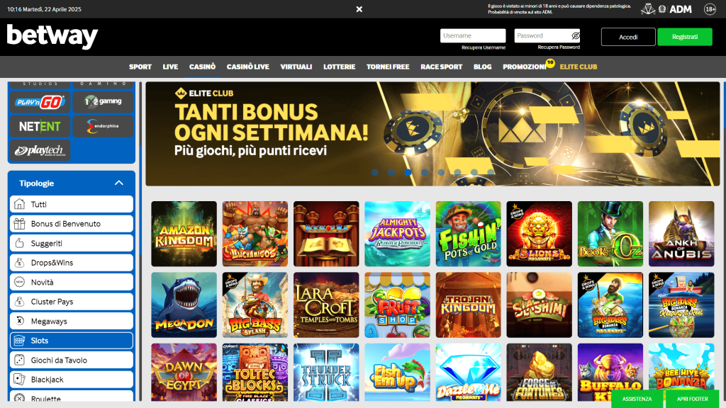 Slot del casinò Betway