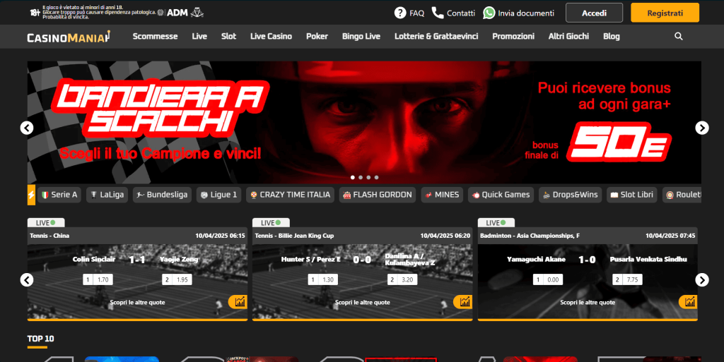 Casinomania casinò Italia