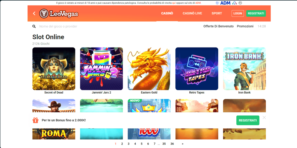 Slot del casinò LeoVegas