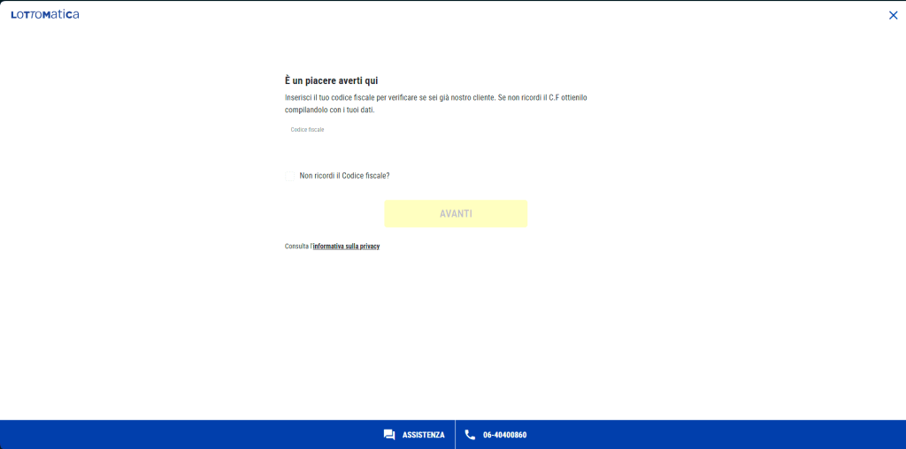 Registrazione al casinò Lottomatica
