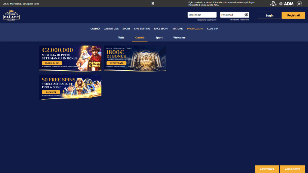 Bonus del casinò Spin Palace