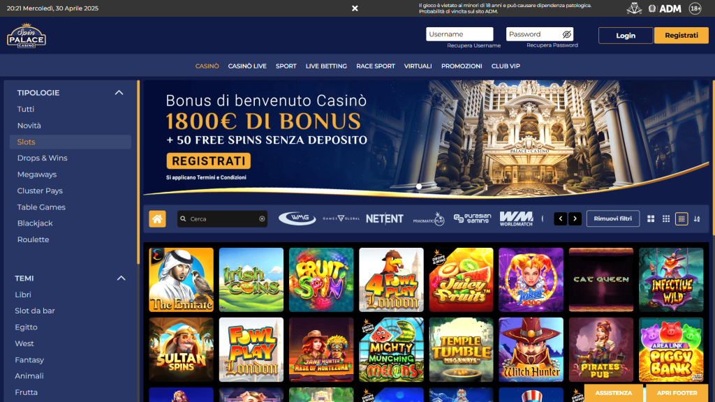 Slot del casinò Spin Palace