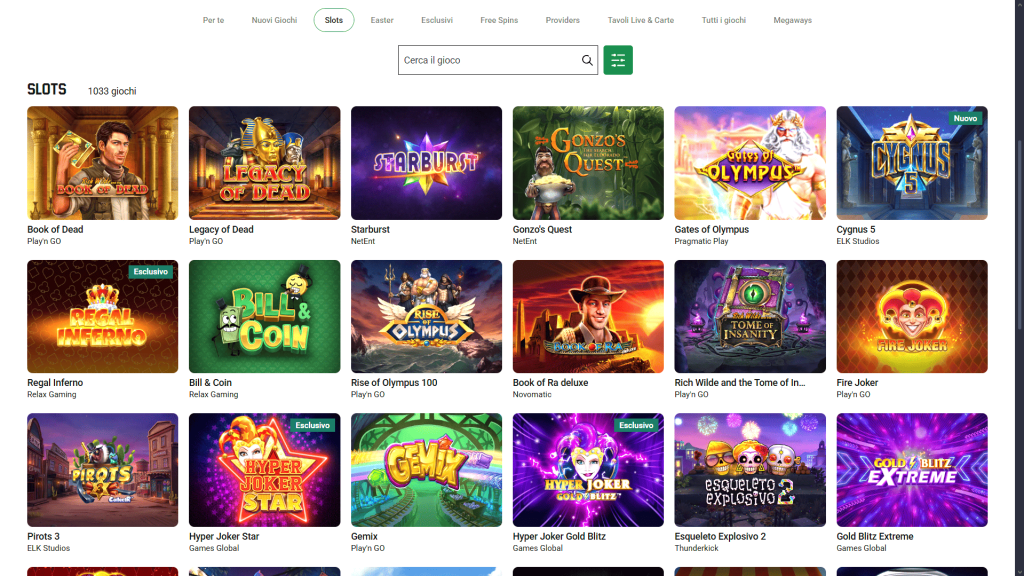 Slot del casinò Unibet