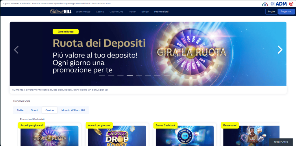 Bonus del casinò William Hill