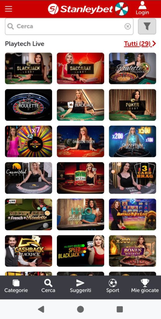 stanleybet casino mobile live giochi