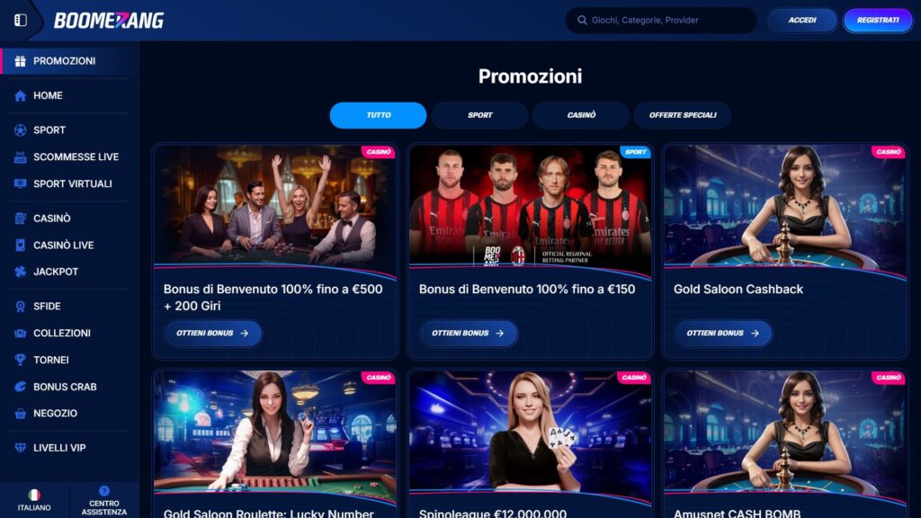 Bonus del casinò Boomerang Bet
