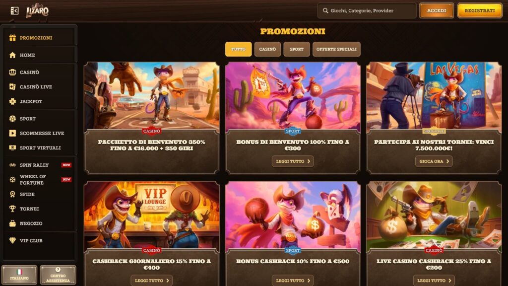 Bonus del casinò Lizaro