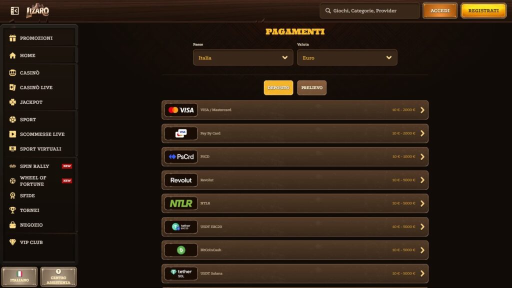 Metodo di pagamento