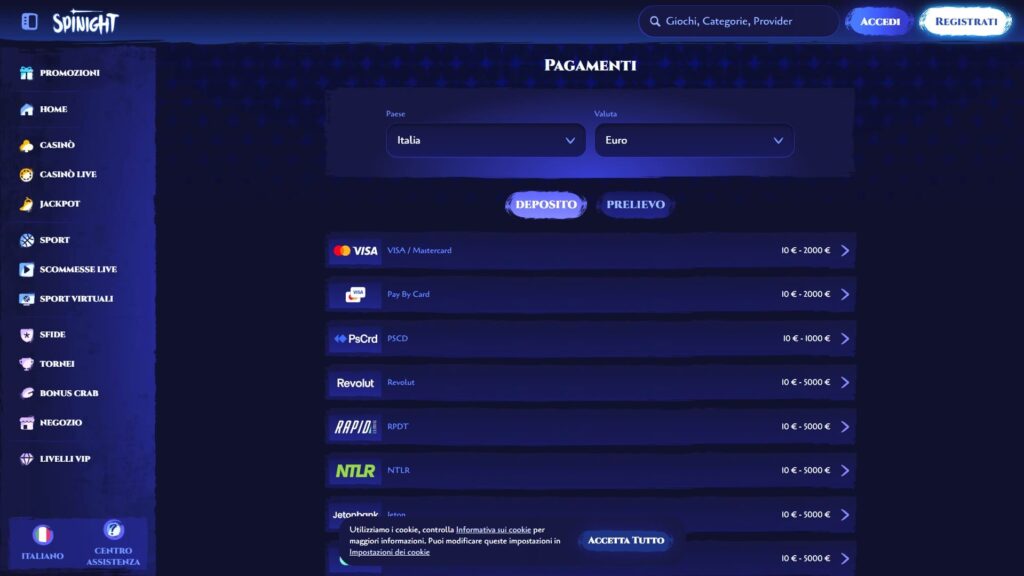 Metodo di pagamento