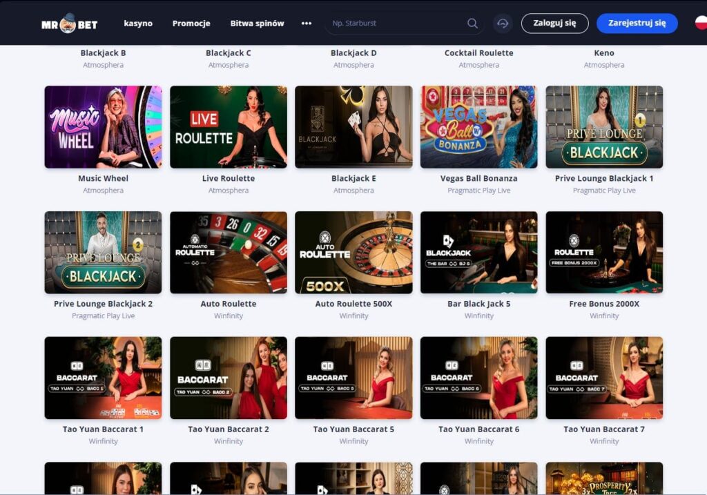 Mr Bet kasyno na zywo