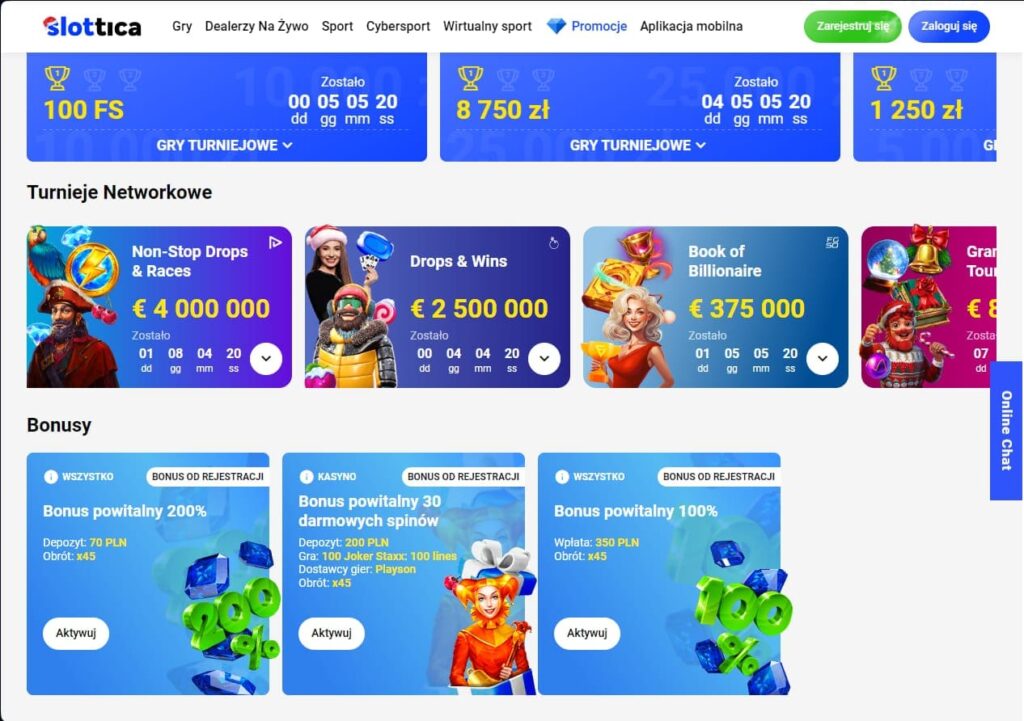 Slottica Casino bonusy