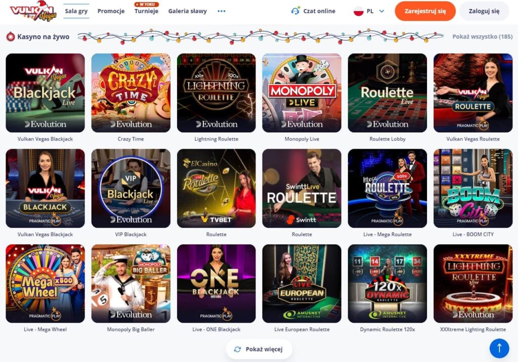 Vulkan Vegas kasyno na zywo