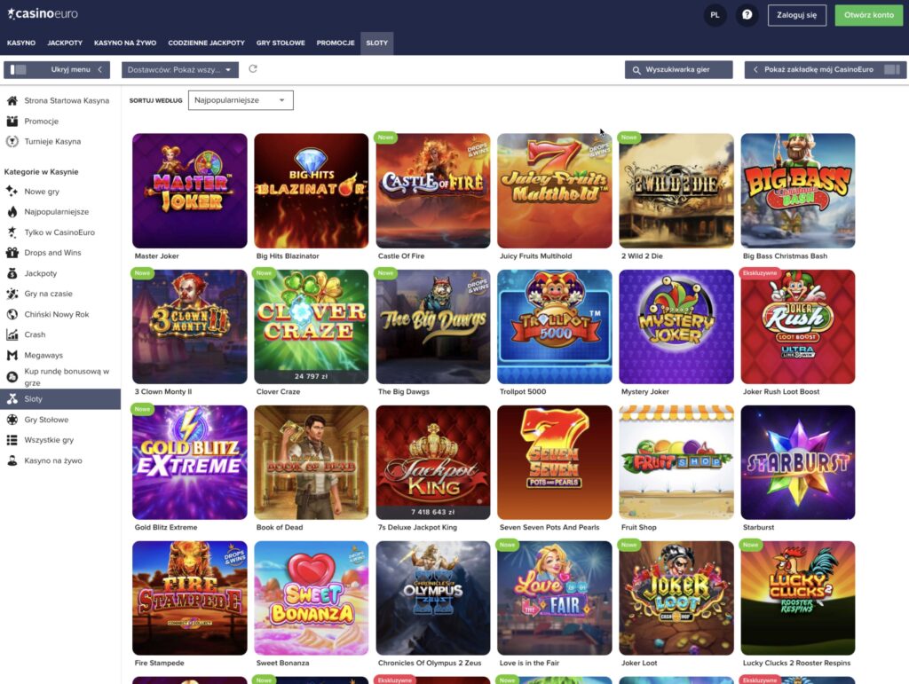 CasinoEuro automaty do gier