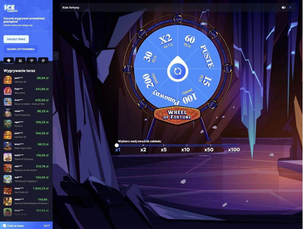Ice Casino Koło fortuny
