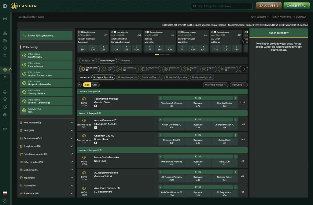 Casinia zaklady sportowe