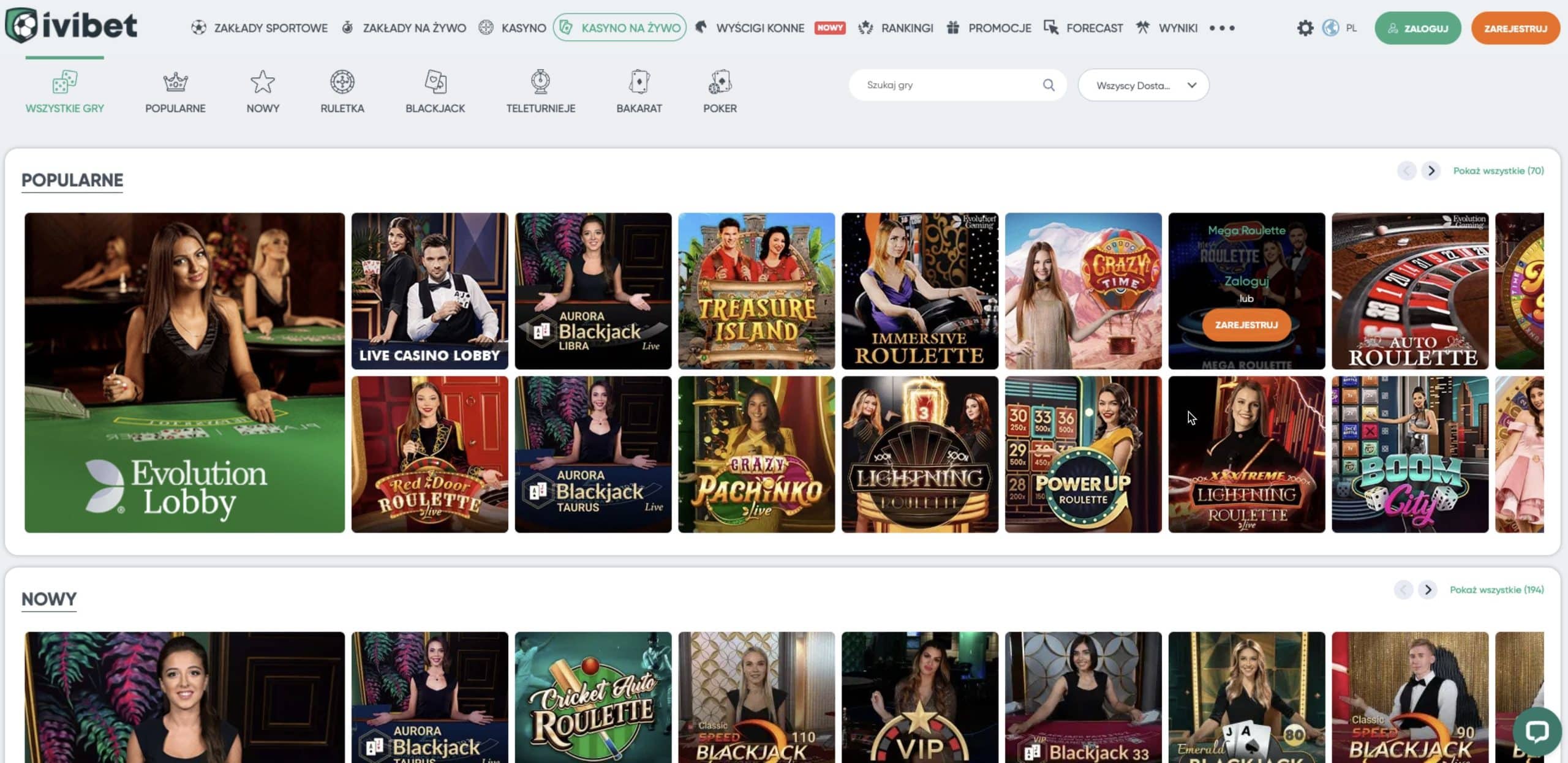 Gra z krupierami na żywo