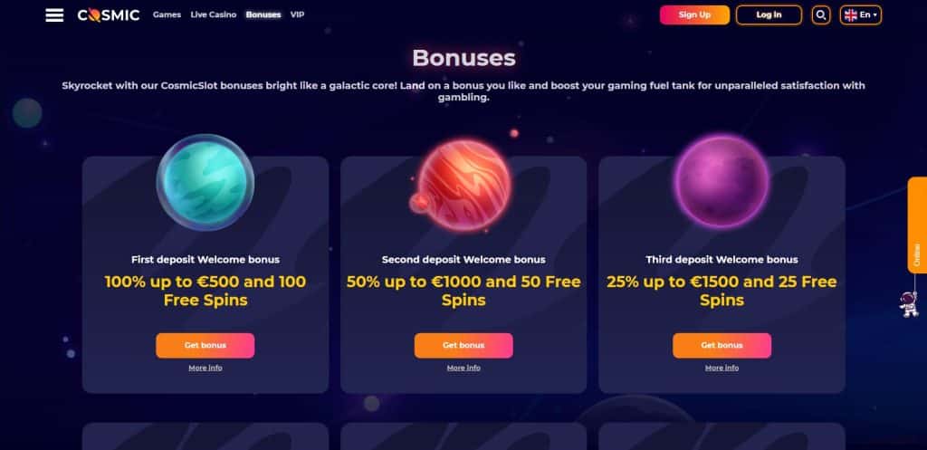 cosmicslot promocje