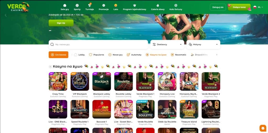 verde casino kasyno na zywo