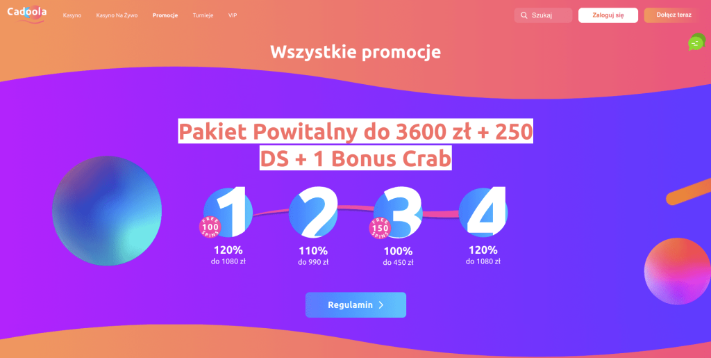 Cadoola casino bonusy