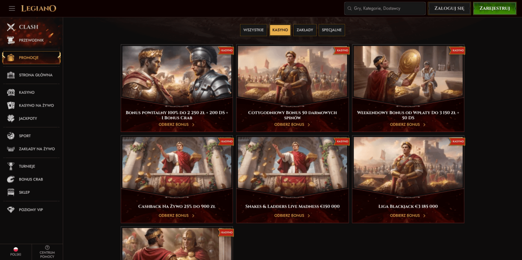 Legiano casino bonusy