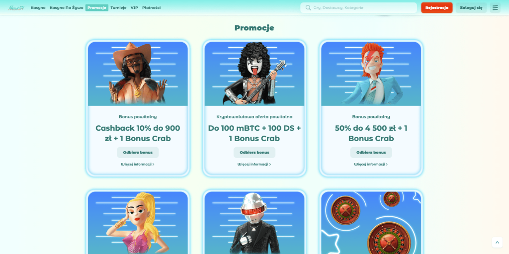 Neon54 casino bonusy