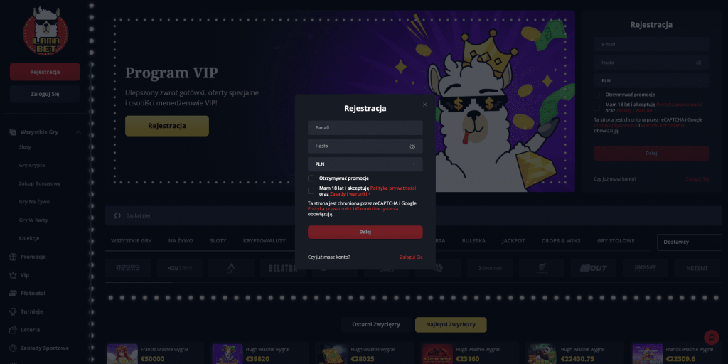 Lamabet casino rejestracja konta