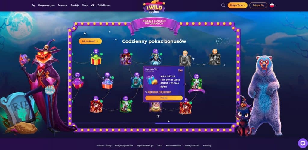 iWild casino daily bonus