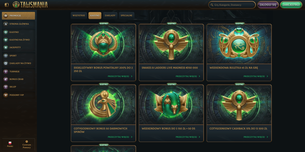 Talismania casino bonusy