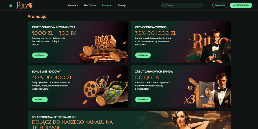 Ritzo casino bonusy
