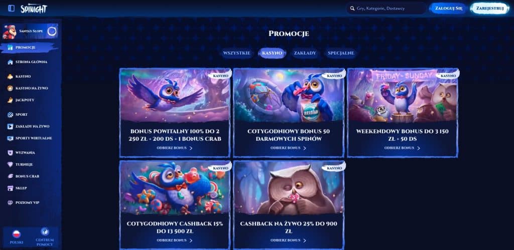 Spinight casino bonusy