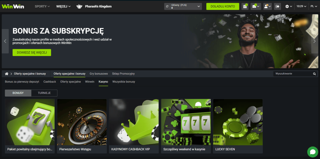 WinWin kasyno bonusy