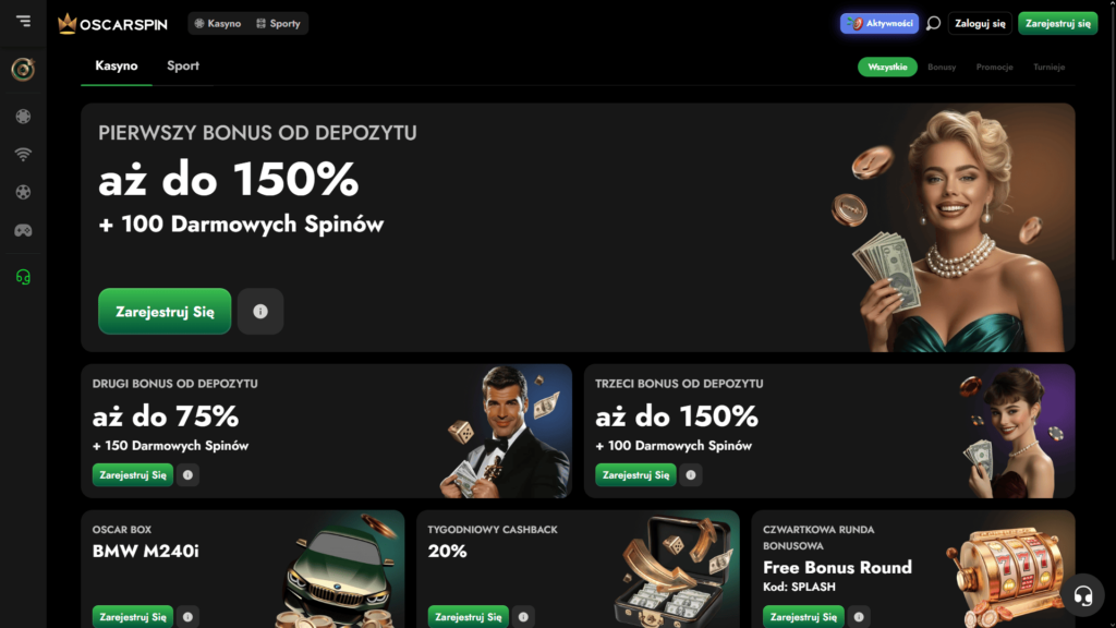 Oscarspin casino bonusy