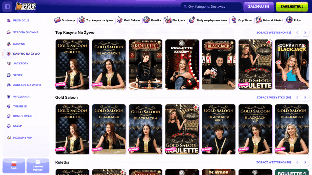 Gra z krupierami na żywo