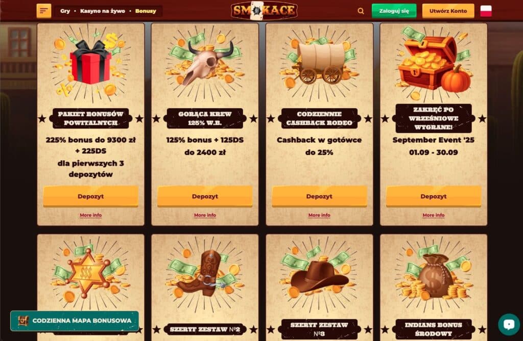 Smokace casino bonusy