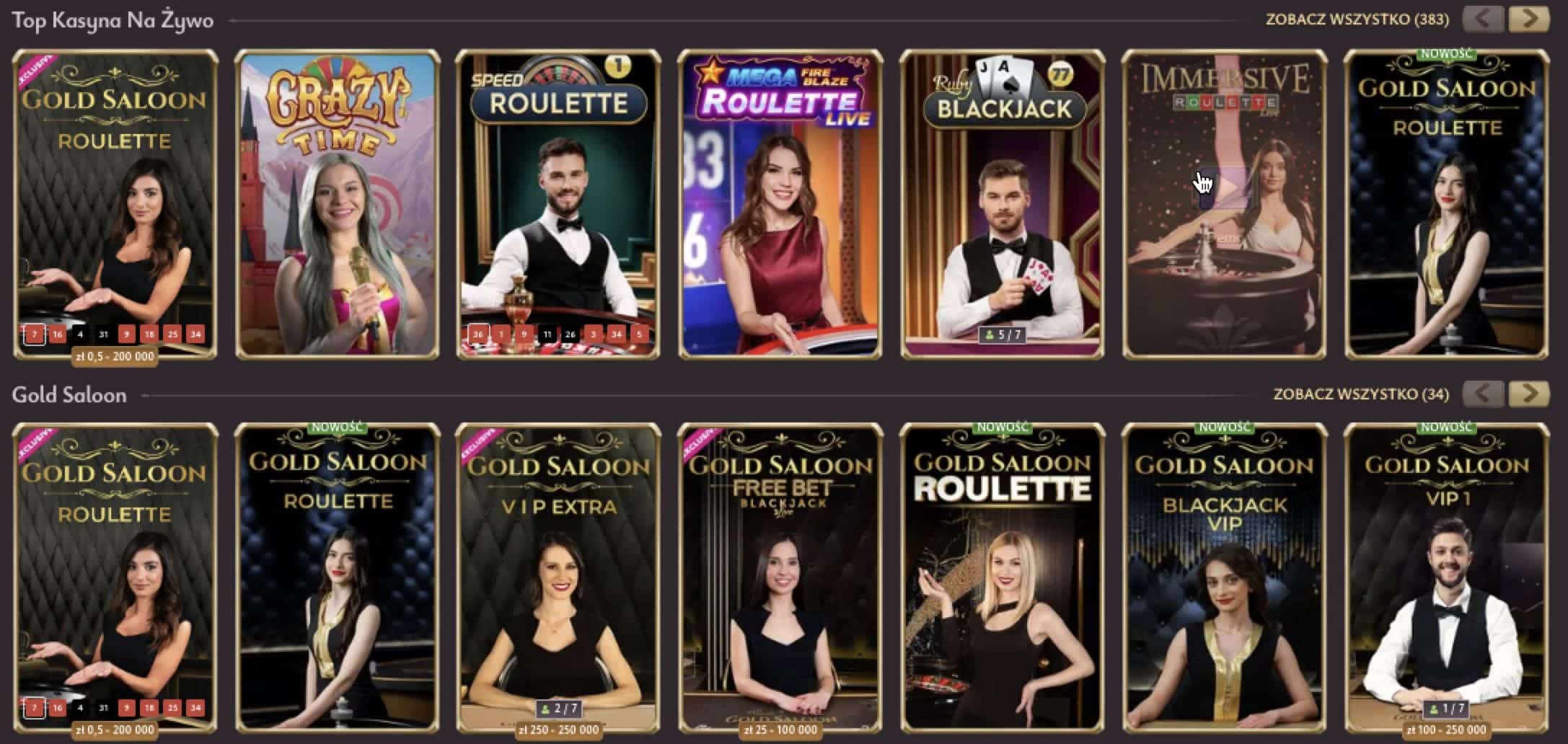 Gra z krupierami na żywo