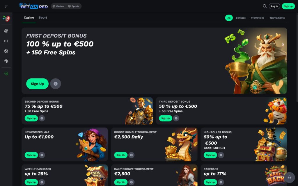 BetOnRed casino bonuses