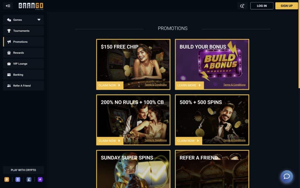 Brango casino bonuses
