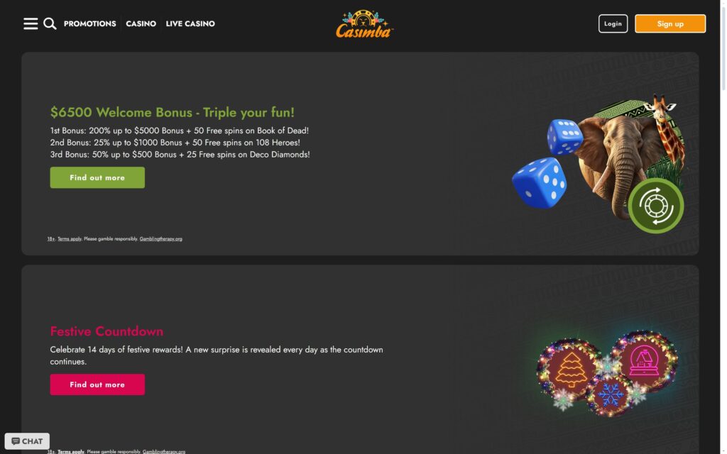 Casimba casino bonuses